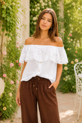 Ivory Bloom Off Shoulder Lace Blouse