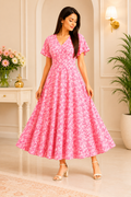 Blush Pink Bloom Floral Maxi Dress