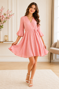 Blush Breeze Wrap Dress