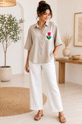 Ivory Tulip Patch Shirt