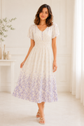 Lavender Meadow Smocked Midi Dress