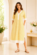 Sunshine Gingham Cotton Midi Dress