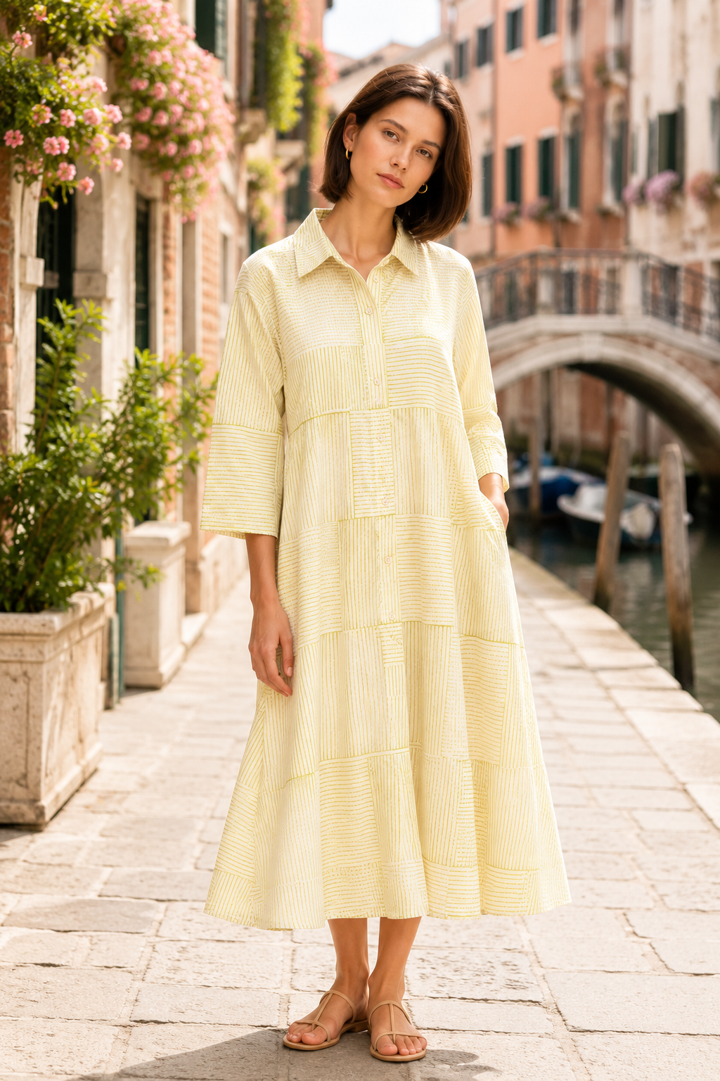 Willow Breeze Midi Cotton Dress