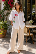 White Bloom Hand Painted Shirt